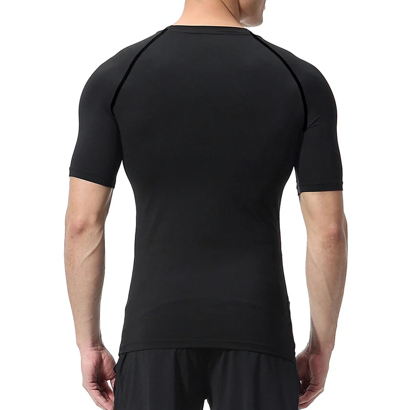 Spider Print Compression Shirts for Men Summer Short Sleeve Rash Guard Gym Workout Tshirt Athletic Quick Dry Undershirts Tops